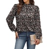 image:imageWIHOLL Long Sleeve Shirts for Women Mock Neck Tops Pleated Front Blouses Dressy Casual Spring Fall Clothes 2026 Fashion01  Floral Print