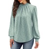 image:imageWIHOLL Long Sleeve Shirts for Women Mock Neck Tops Pleated Front Blouses Dressy Casual Spring Fall Clothes 2026 Fashion03  Sage Green Dots