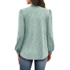 image:imageWIHOLL Long Sleeve Shirts for Women Mock Neck Tops Pleated Front Blouses Dressy Casual Spring Fall Clothes 2026 Fashion03  Sage Green Dots
