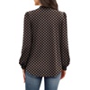 image:imageWIHOLL Long Sleeve Shirts for Women Mock Neck Tops Pleated Front Blouses Dressy Casual Spring Fall Clothes 2026 Fashion04  Brown Polka Dot