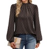 image:imageWIHOLL Long Sleeve Shirts for Women Mock Neck Tops Pleated Front Blouses Dressy Casual Spring Fall Clothes 2026 Fashion04  Brown Polka Dot