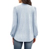image:imageWIHOLL Long Sleeve Shirts for Women Mock Neck Tops Pleated Front Blouses Dressy Casual Spring Fall Clothes 2026 Fashion05  Light Blue Stripe