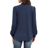 image:imageWIHOLL Long Sleeve Shirts for Women Mock Neck Tops Pleated Front Blouses Dressy Casual Spring Fall Clothes 2026 Fashion05  Navy Blue Polka Dot