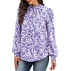 image:imageWIHOLL Long Sleeve Shirts for Women Mock Neck Tops Pleated Front Blouses Dressy Casual Spring Fall Clothes 2026 Fashion06  Light Purple Floral