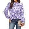 image:imageWIHOLL Long Sleeve Shirts for Women Mock Neck Tops Pleated Front Blouses Dressy Casual Spring Fall Clothes 2026 Fashion06  Light Purple Floral