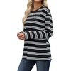 image:imageWIHOLL Long Sleeve Shirts for Women Stripe Tops Loose Oversized Fall OutfitBlack White Blue