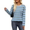 image:imageWIHOLL Long Sleeve Shirts for Women Stripe Tops Loose Oversized Fall OutfitLight Blue Black