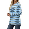image:imageWIHOLL Long Sleeve Shirts for Women Stripe Tops Loose Oversized Fall OutfitLight Blue Black