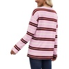 image:imageWIHOLL Long Sleeve Shirts for Women Stripe Tops Loose Oversized Fall OutfitPink White Brown