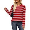 image:imageWIHOLL Long Sleeve Shirts for Women Stripe Tops Loose Oversized Fall OutfitRed White