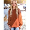 image:imageWIHOLL Long Sleeve Shirts for Women Tops Tunic Fall Trendy Crew Neck ClothesAcaramel Orange