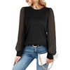 image:imageWIHOLL Long Sleeve Shirts for Women Tops Tunic Fall Trendy Crew Neck ClothesBlack