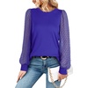image:imageWIHOLL Long Sleeve Shirts for Women Tops Tunic Fall Trendy Crew Neck ClothesBright Blue