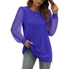image:imageWIHOLL Long Sleeve Shirts for Women Tops Tunic Fall Trendy Crew Neck ClothesBright Blue