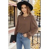 image:imageWIHOLL Long Sleeve Shirts for Women Tops Tunic Fall Trendy Crew Neck ClothesBrown