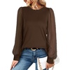 image:imageWIHOLL Long Sleeve Shirts for Women Tops Tunic Fall Trendy Crew Neck ClothesBrown