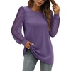 image:imageWIHOLL Long Sleeve Shirts for Women Tops Tunic Fall Trendy Crew Neck ClothesPurple