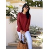 image:imageWIHOLL Long Sleeve Shirts for Women Tops Tunic Fall Trendy Crew Neck ClothesRed