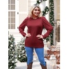 image:imageWIHOLL Long Sleeve Shirts for Women Tops Tunic Fall Trendy Crew Neck ClothesRed