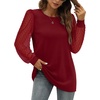 image:imageWIHOLL Long Sleeve Shirts for Women Tops Tunic Fall Trendy Crew Neck ClothesRed