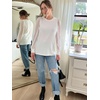 image:imageWIHOLL Long Sleeve Shirts for Women Tops Tunic Fall Trendy Crew Neck ClothesWhite