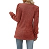 image:imageWIHOLL Long Sleeve Shirts for Women Trendy Casual Square Neck Tops Lightweight Sweaters01caramel