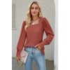 image:imageWIHOLL Long Sleeve Shirts for Women Trendy Casual Square Neck Tops Lightweight Sweaters01caramel