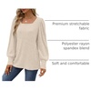 image:imageWIHOLL Long Sleeve Shirts for Women Trendy Casual Square Neck Tops Lightweight Sweaters02cream