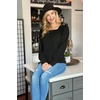 image:imageWIHOLL Long Sleeve Shirts for Women Trendy Casual Square Neck Tops Lightweight Sweaters03black