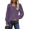 image:imageWIHOLL Long Sleeve Shirts for Women Trendy Casual Square Neck Tops Lightweight Sweaters04purple
