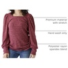 image:imageWIHOLL Long Sleeve Shirts for Women Trendy Casual Square Neck Tops Lightweight Sweaters07red