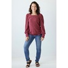 image:imageWIHOLL Long Sleeve Shirts for Women Trendy Casual Square Neck Tops Lightweight Sweaters07red