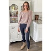 image:imageWIHOLL Long Sleeve Shirts for Women Trendy Casual Square Neck Tops Lightweight Sweaters08pink