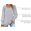image:imageWIHOLL Long Sleeve Shirts for Women Trendy Casual Square Neck Tops Lightweight Sweaters09light Grey