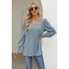 image:imageWIHOLL Long Sleeve Shirts for Women Trendy Casual Square Neck Tops Lightweight Sweaters11blue