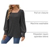 image:imageWIHOLL Long Sleeve Shirts for Women Trendy Casual Square Neck Tops Lightweight Sweaters12dark Grey