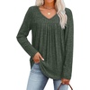 image:imageWIHOLL Long Sleeve Shirts for Women V Neck Lightweight Sweaters Casual Tunic Tops Outfits Fall Fashion Clothes 202601  Green