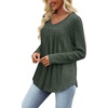 image:imageWIHOLL Long Sleeve Shirts for Women V Neck Lightweight Sweaters Casual Tunic Tops Outfits Fall Fashion Clothes 202601  Green
