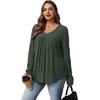 image:imageWIHOLL Long Sleeve Shirts for Women V Neck Lightweight Sweaters Casual Tunic Tops Outfits Fall Fashion Clothes 202601  Green