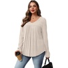 image:imageWIHOLL Long Sleeve Shirts for Women V Neck Lightweight Sweaters Casual Tunic Tops Outfits Fall Fashion Clothes 202602  Beige