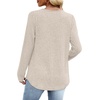 image:imageWIHOLL Long Sleeve Shirts for Women V Neck Lightweight Sweaters Casual Tunic Tops Outfits Fall Fashion Clothes 202602  Beige