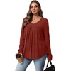 image:imageWIHOLL Long Sleeve Shirts for Women V Neck Lightweight Sweaters Casual Tunic Tops Outfits Fall Fashion Clothes 202603  Caramel