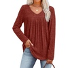 image:imageWIHOLL Long Sleeve Shirts for Women V Neck Lightweight Sweaters Casual Tunic Tops Outfits Fall Fashion Clothes 202603  Caramel