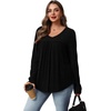 image:imageWIHOLL Long Sleeve Shirts for Women V Neck Lightweight Sweaters Casual Tunic Tops Outfits Fall Fashion Clothes 202604  Black