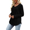 image:imageWIHOLL Long Sleeve Shirts for Women V Neck Lightweight Sweaters Casual Tunic Tops Outfits Fall Fashion Clothes 202604  Black