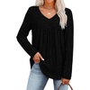 image:imageWIHOLL Long Sleeve Shirts for Women V Neck Lightweight Sweaters Casual Tunic Tops Outfits Fall Fashion Clothes 202604  Black