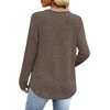 image:imageWIHOLL Long Sleeve Shirts for Women V Neck Lightweight Sweaters Casual Tunic Tops Outfits Fall Fashion Clothes 202605  Coffee