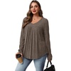 image:imageWIHOLL Long Sleeve Shirts for Women V Neck Lightweight Sweaters Casual Tunic Tops Outfits Fall Fashion Clothes 202605  Coffee