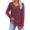 image:imageWIHOLL Long Sleeve Shirts for Women V Neck Lightweight Sweaters Casual Tunic Tops Outfits Fall Fashion Clothes 202607  Purple Red