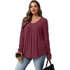image:imageWIHOLL Long Sleeve Shirts for Women V Neck Lightweight Sweaters Casual Tunic Tops Outfits Fall Fashion Clothes 202607  Purple Red